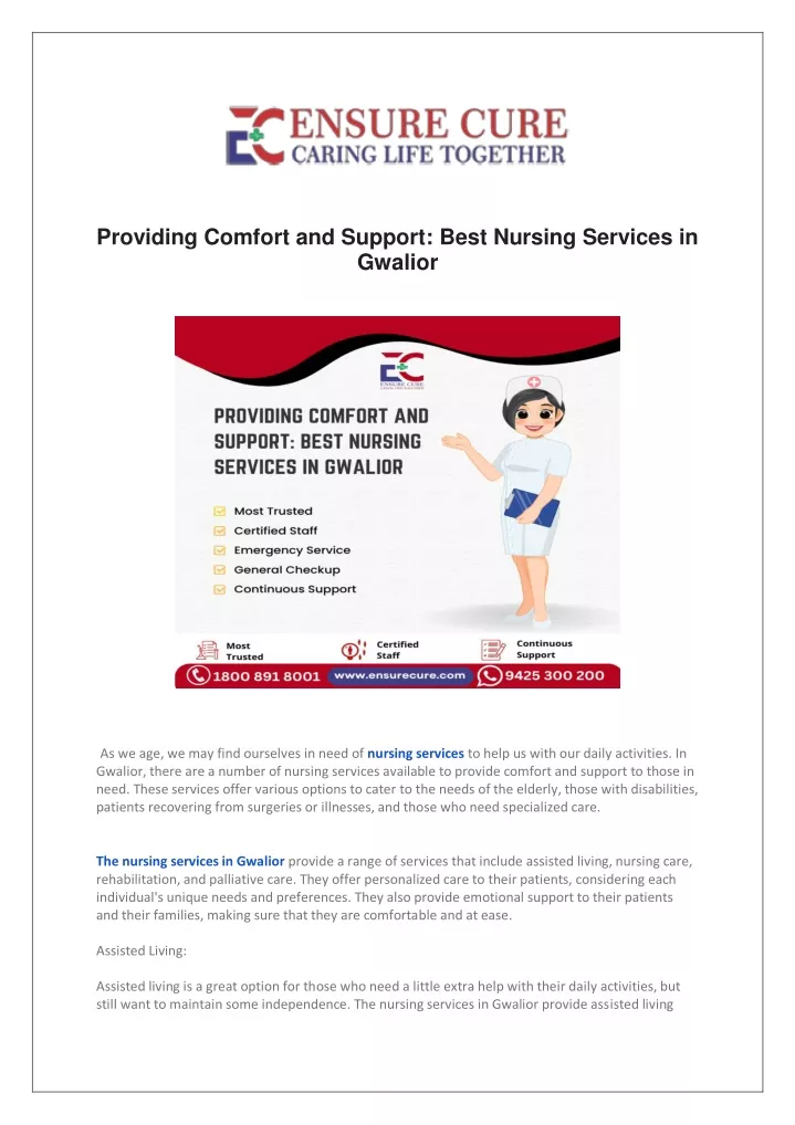 providing comfort and support best nursing