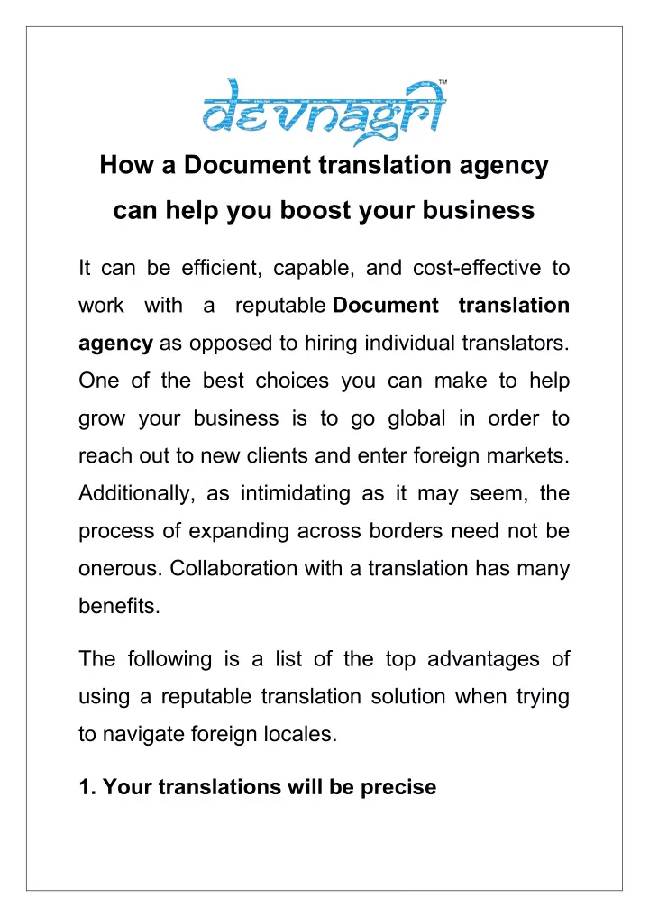 how a document translation agency
