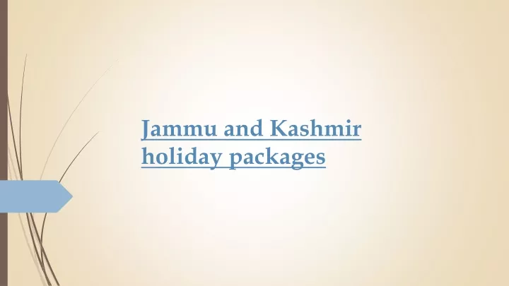 jammu and kashmir holiday packages