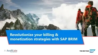 Revolutionize your billing and monetization strategies with SAP BRIM Services