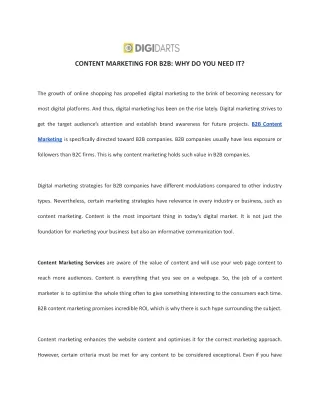 content marketing for b2b why do you need it