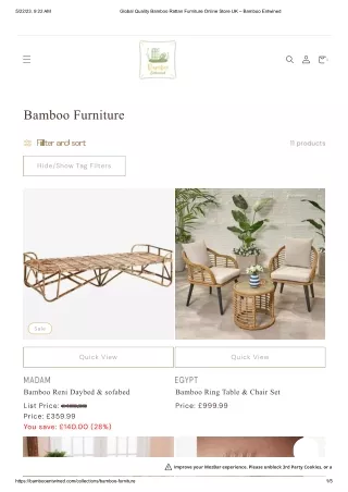 Bamboo Rattan Garden Furniture