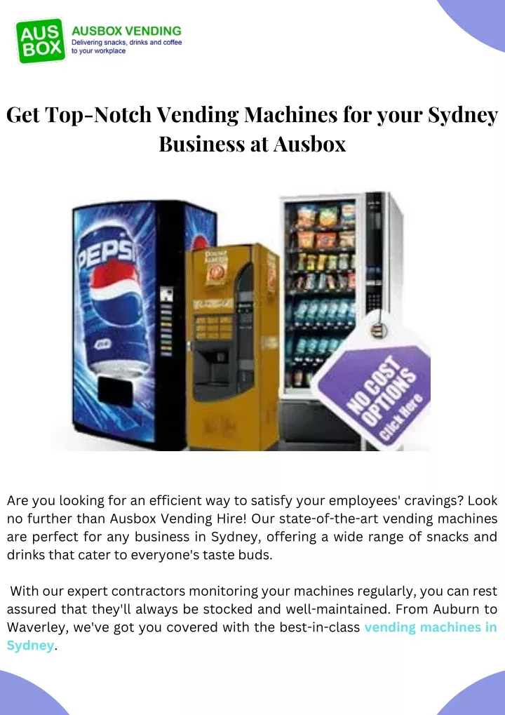 get top notch vending machines for your sydney