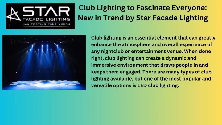 club lighting to fascinate everyone new in trend