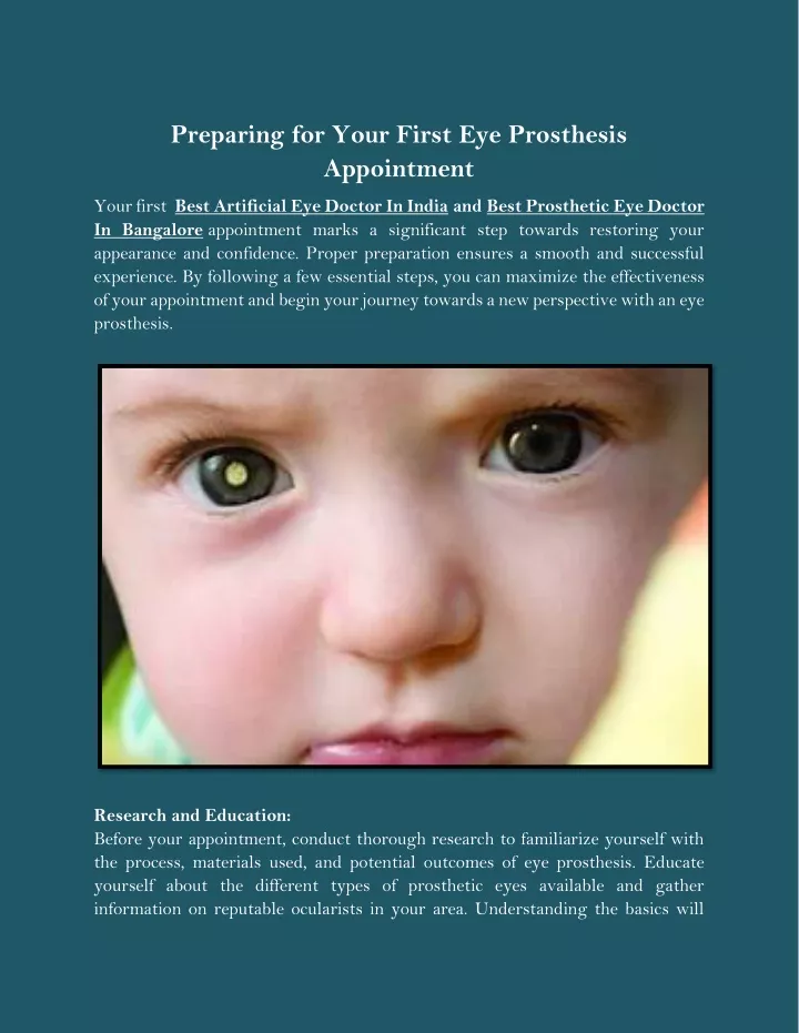 preparing for your first eye prosthesis