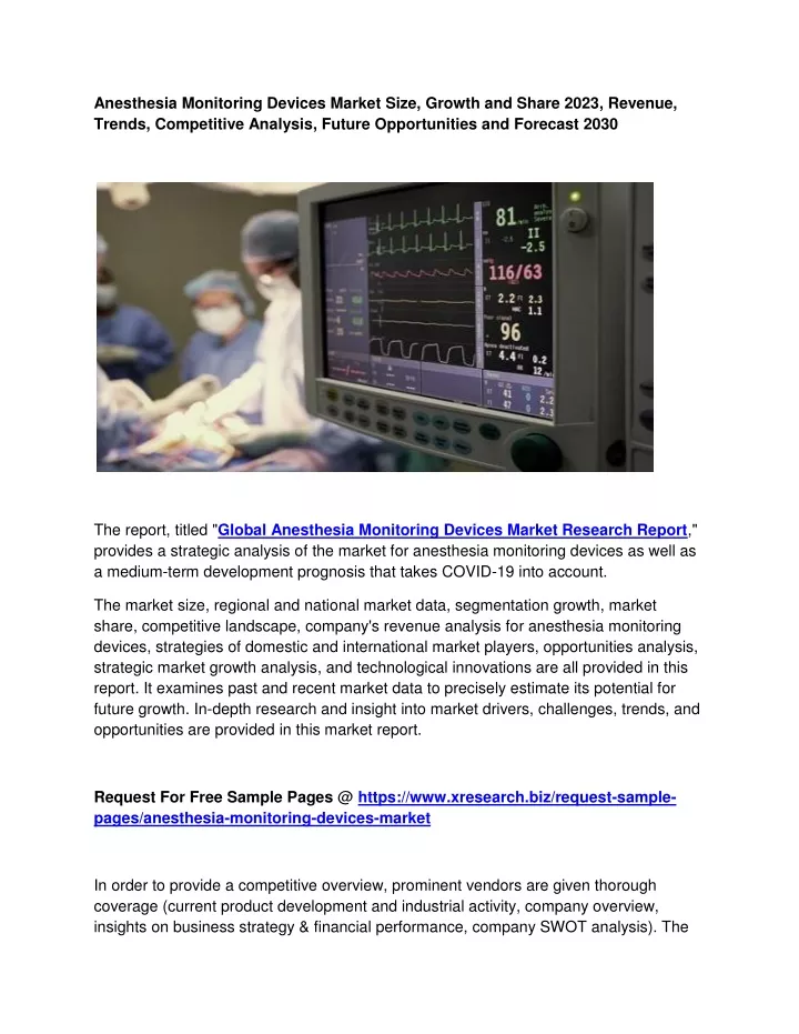 anesthesia monitoring devices market size growth