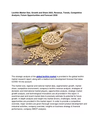 lecithin market size growth and share 2023