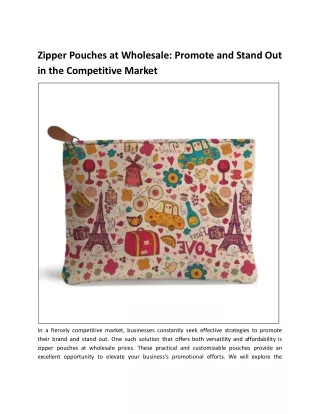 Zipper Pouches at Wholesale: Promote and Stand Out in the Competitive Market