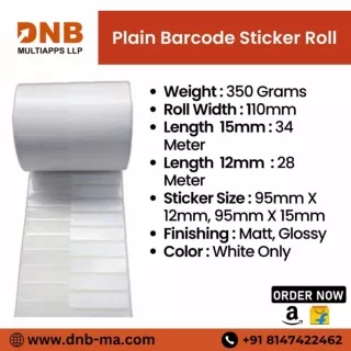 Dlance Barcode sticker roll size | DNB multiapps LLP