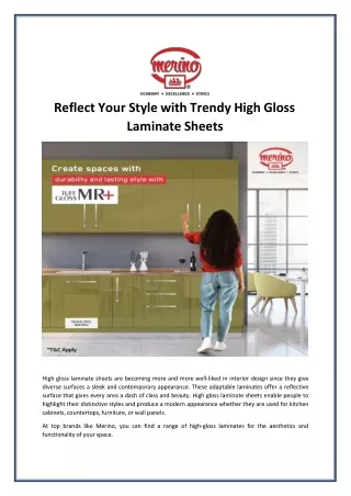 reflect your style with trendy high gloss laminate sheets