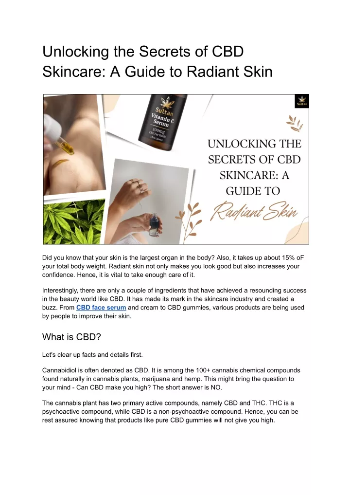 unlocking the secrets of cbd skincare a guide