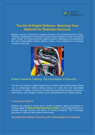 the art of digital defence securing your network