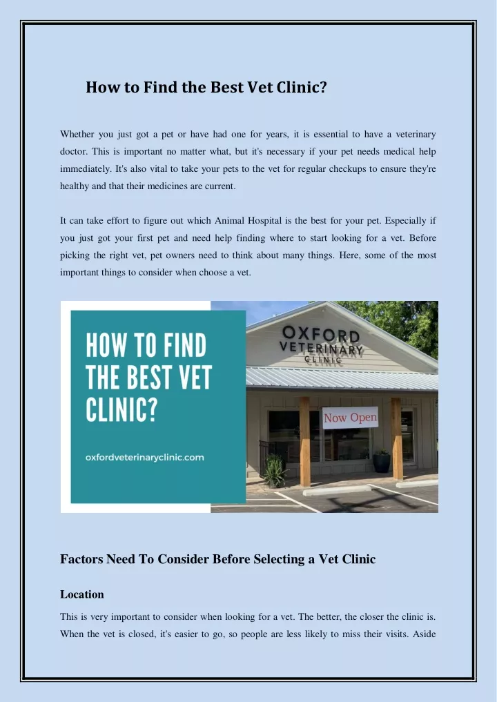 how to find the best vet clinic