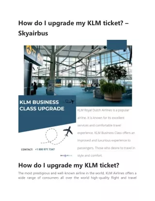 how do i upgrade my klm ticket skyairbus
