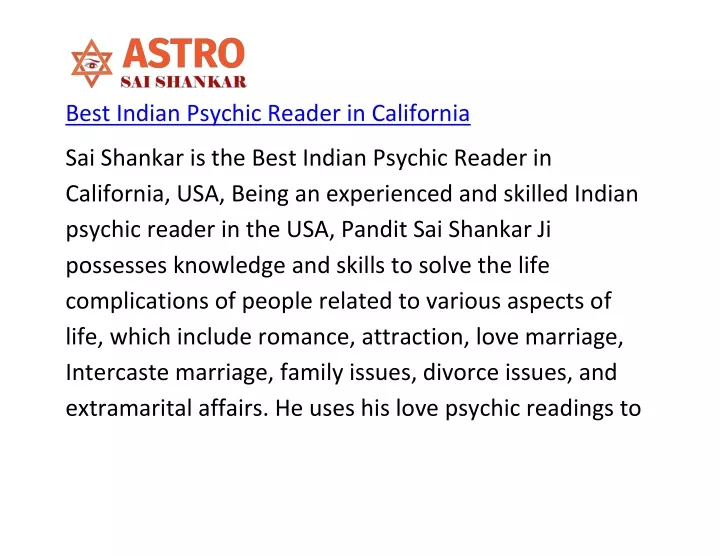 best indian psychic reader in california