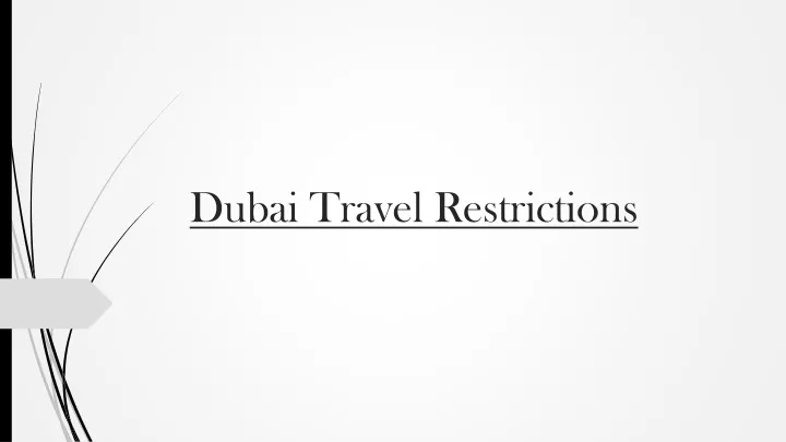 dubai travel restrictions