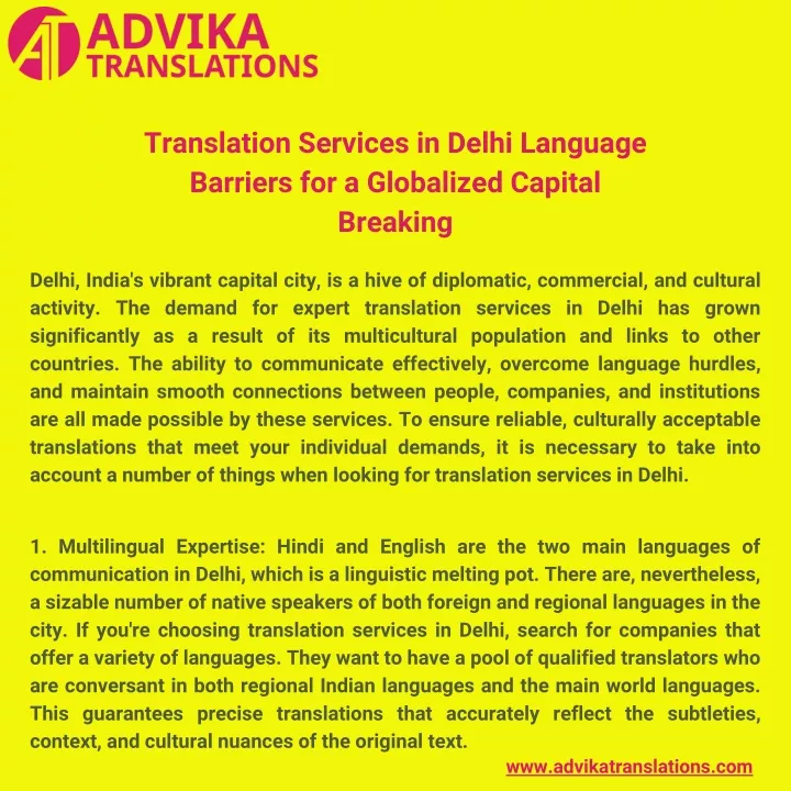 translation services in delhi language barriers