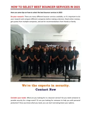 how to select best bouncer services in 2023
