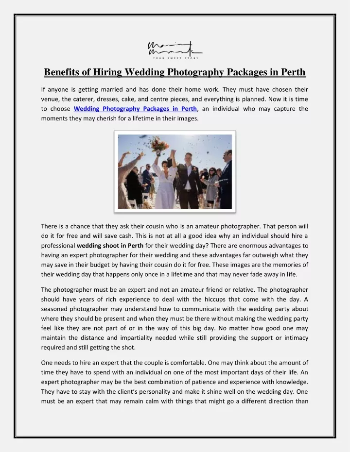 benefits of hiring wedding photography packages