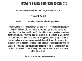 Broward County Bathroom Specialists