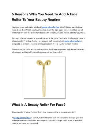 5 Reasons Why You Need To Add A Face Roller To Your Beauty Routine