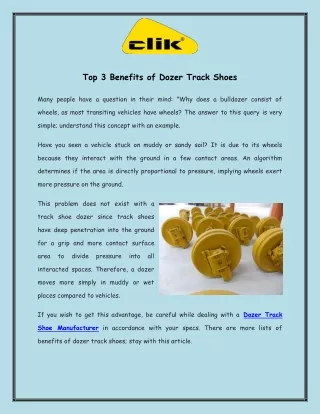 Top 3 Benefits of Dozer Track Shoes