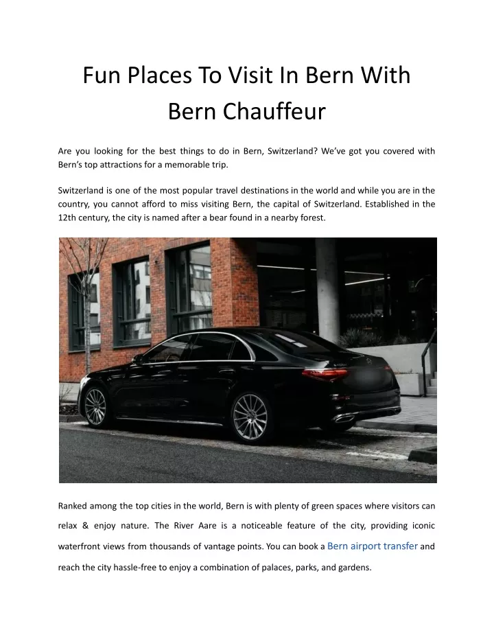 fun places to visit in bern with bern chauffeur