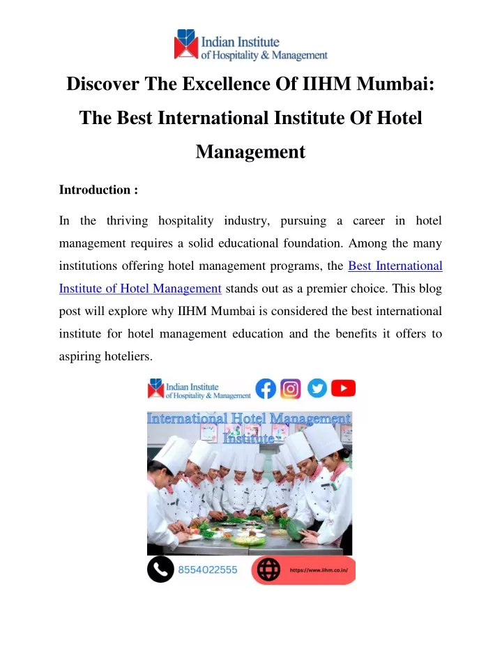 discover the excellence of iihm mumbai