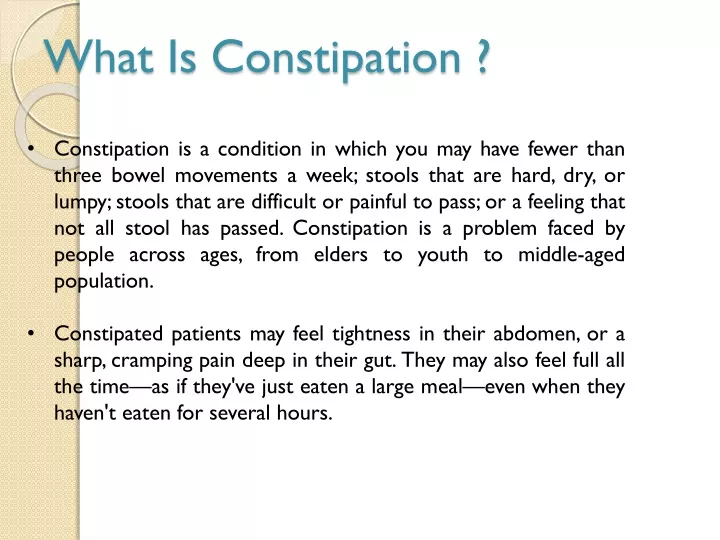 what is constipation