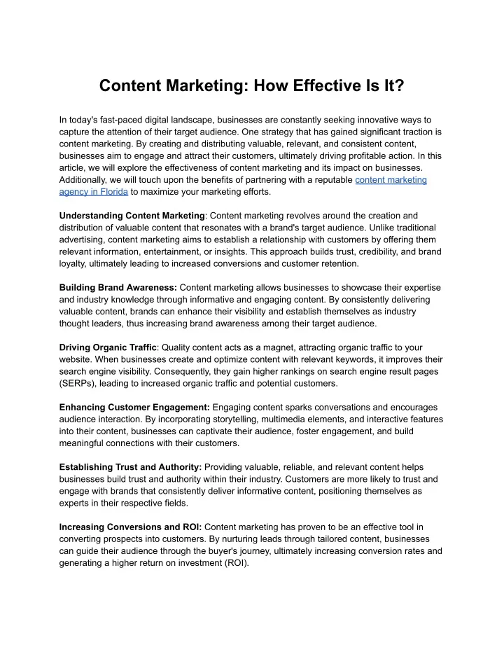 content marketing how effective is it