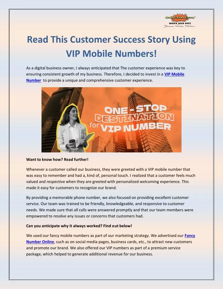 read this customer success story using vip mobile