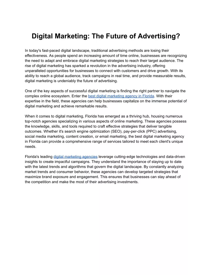 digital marketing the future of advertising