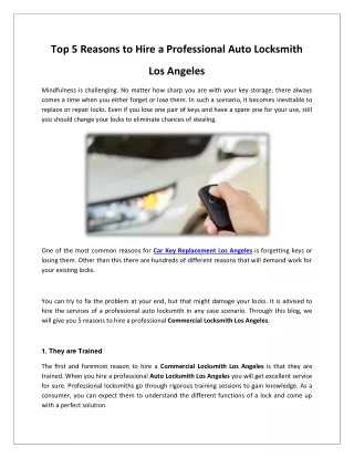 LE Locksmith Services - Commercial Locksmith Los Angeles