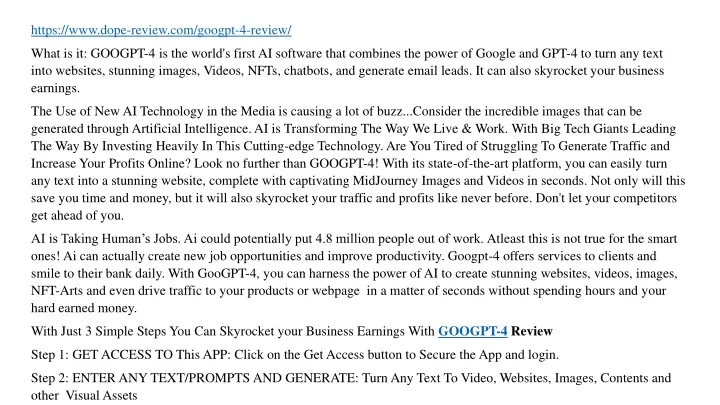 https www dope review com googpt 4 review what