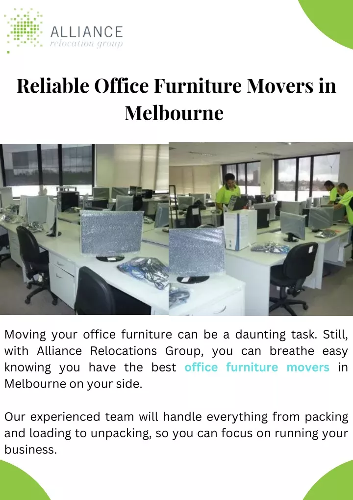 reliable office furniture movers in melbourne