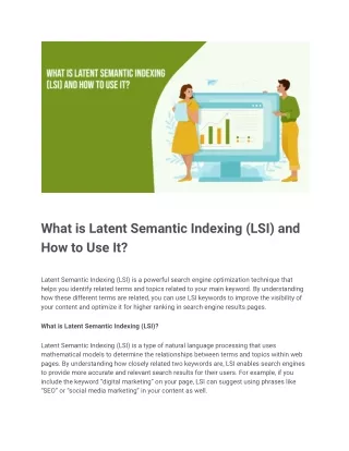 What is Latent Semantic Indexing (LSI) and How to Use It