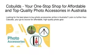 Affordable and Top-Quality Photo Accessories in Australia