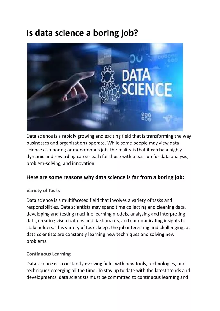 is data science a boring job