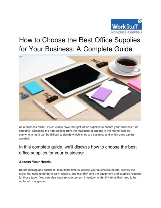 how to choose the best office supplies for your