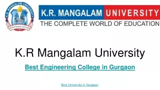 k r mangalam university