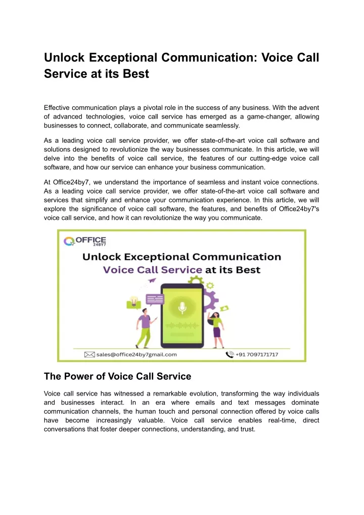 unlock exceptional communication voice call