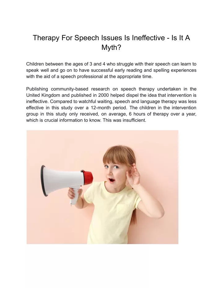 therapy for speech issues is ineffective