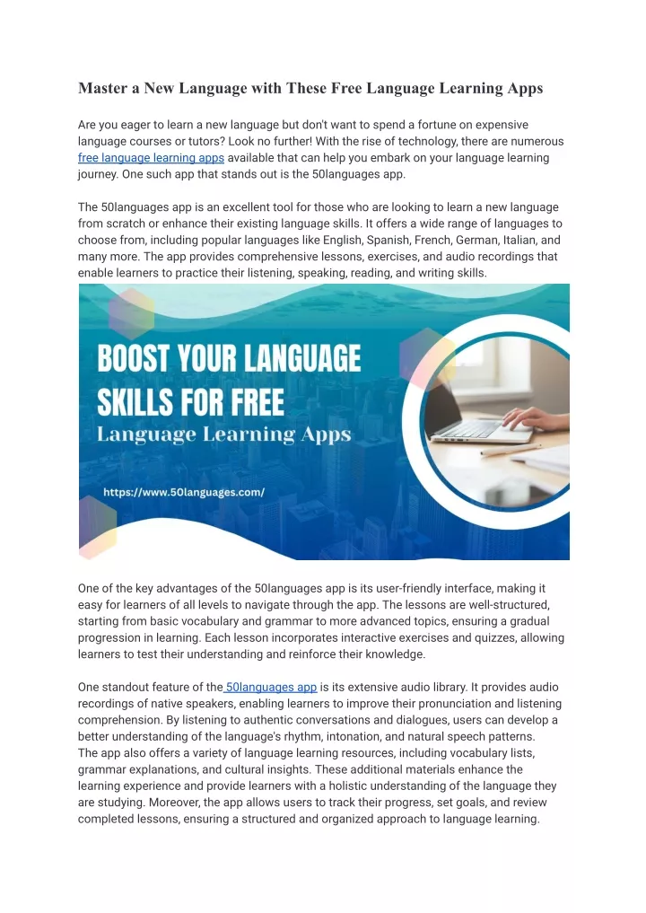 master a new language with these free language