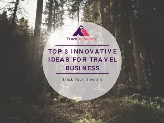 Top 3 innovative ideas for travel business