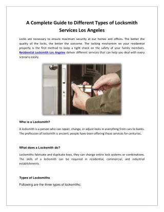 Easy Locksmith 24/7 - Emergency Locksmith Los Angeles