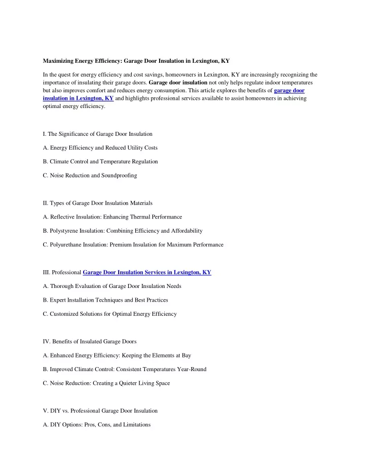 maximizing energy efficiency garage door