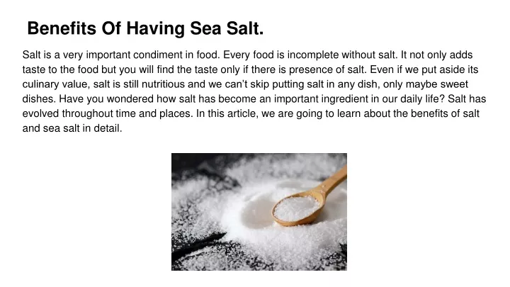 benefits of having sea salt