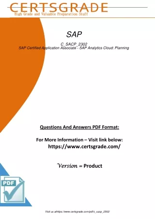 Master the C_SACP_2302 SAP Certified Application Associate - SAP Analytics Cloud Planning 2023 Exam with Unstoppable Pre