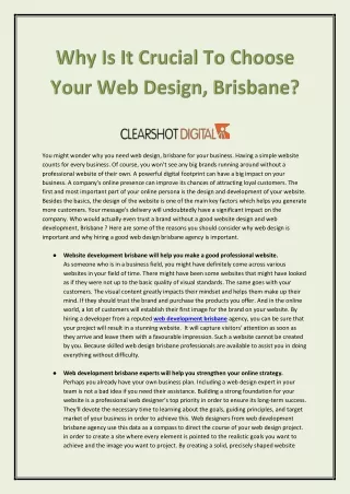 Web Design Brisbane - Elevate Your Online Presence | Clearshot Digital