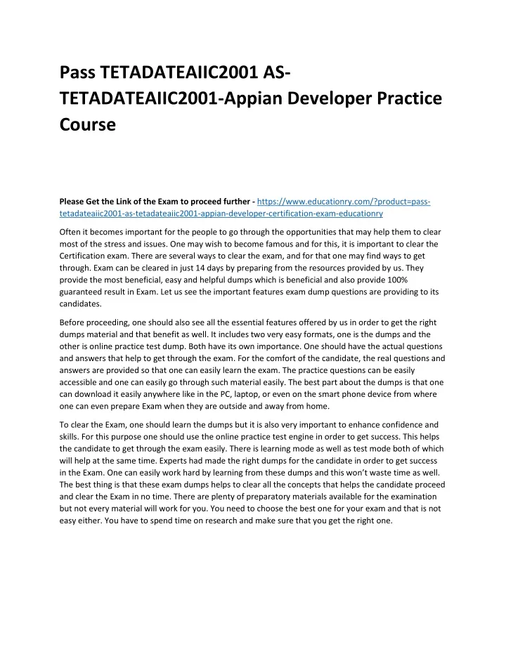 pass tetadateaiic2001 as tetadateaiic2001 appian